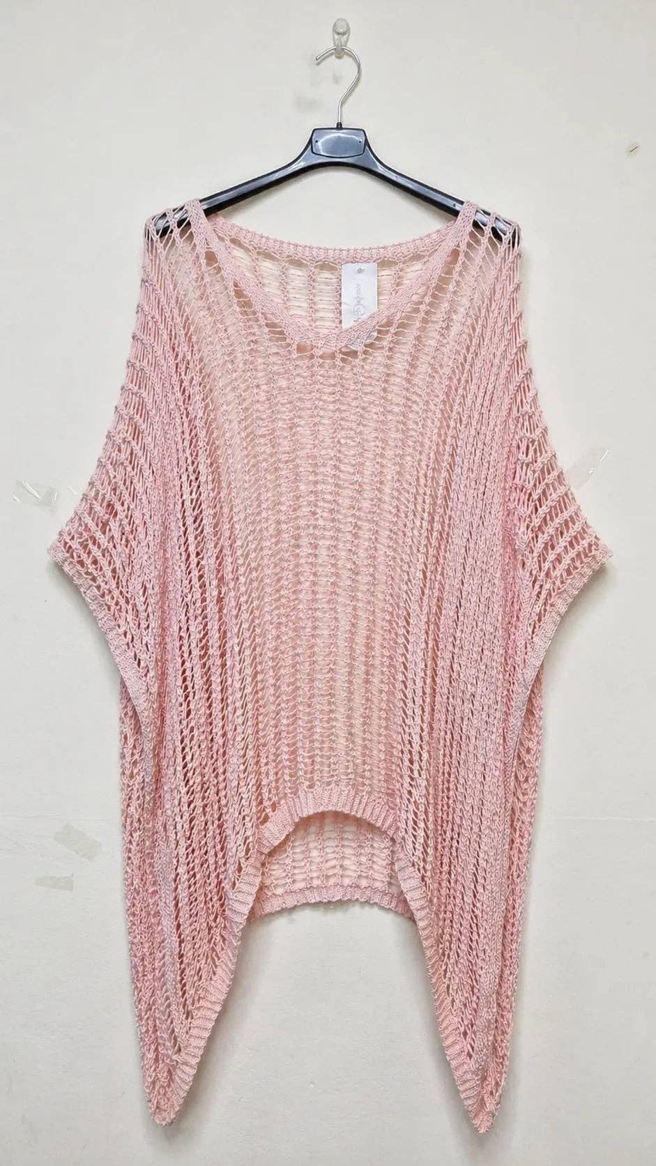 Italian Cotton Mesh Knit Top – Lightweight Beach Cover-Up | Oversized Summer Layering UK