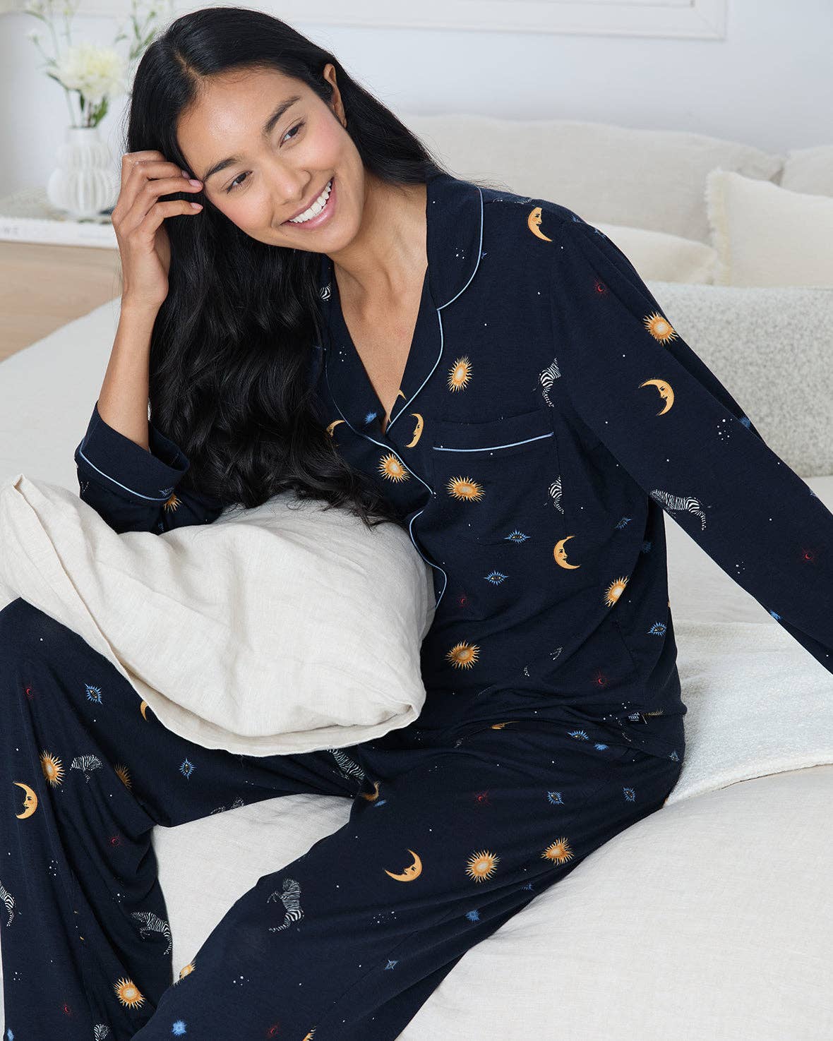 Chelsea Peers - TENCEL™ Modal Celestial Zebra Long Pyjama Set