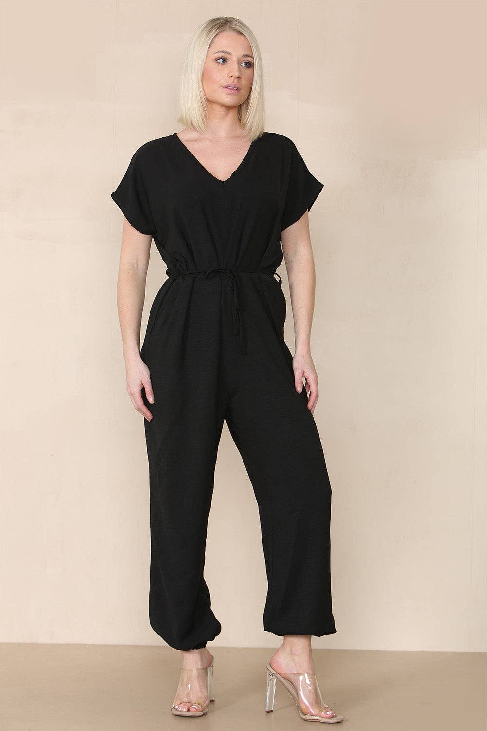 Tie Waist Stylish Harem Jumpsuit