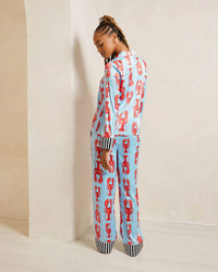 Chelsea Peers - Satin Lobster Print Long Pyjama Set