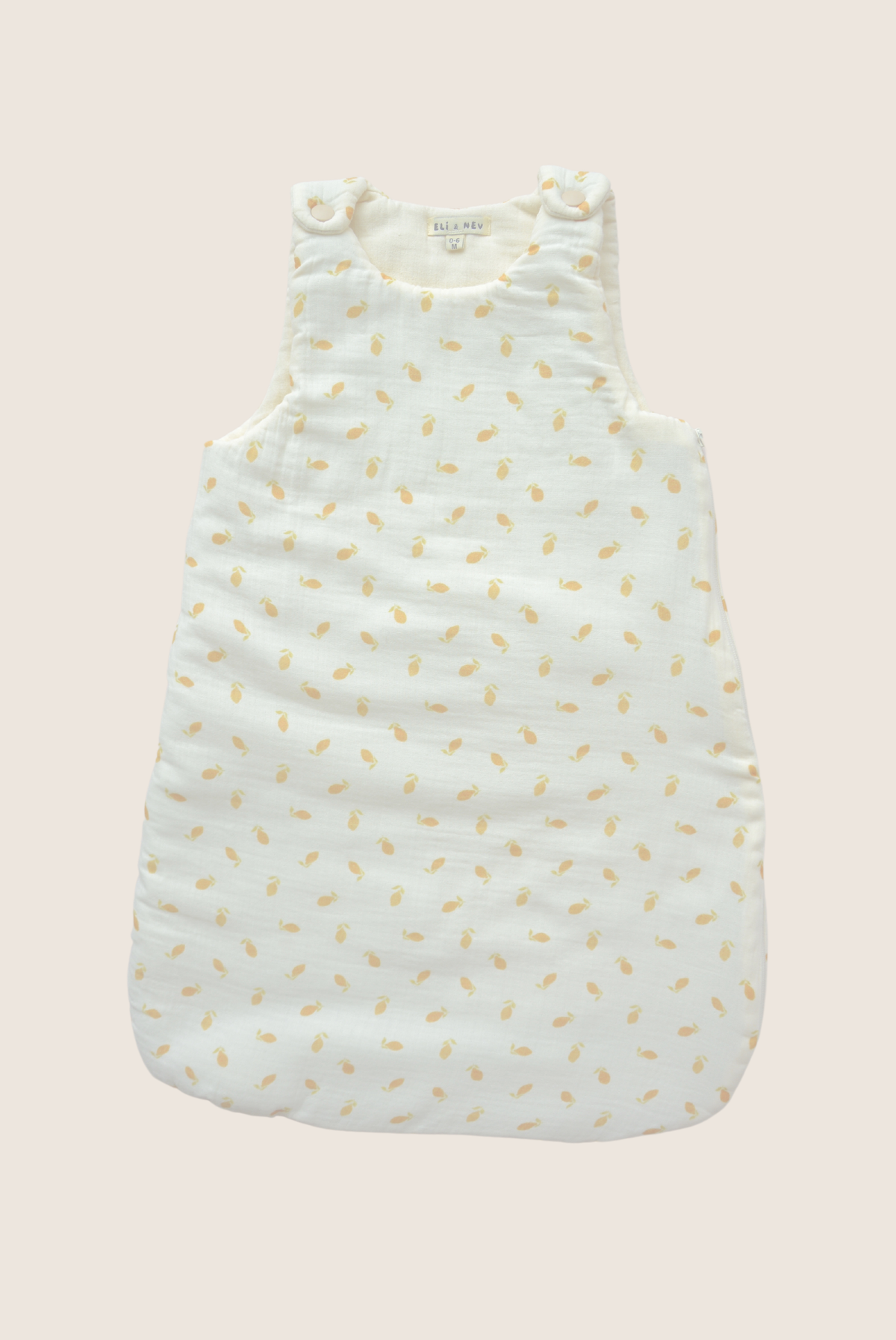 Lemon Patterned Sleep Sack 100% Cotton Muslin OEKO-TEX
