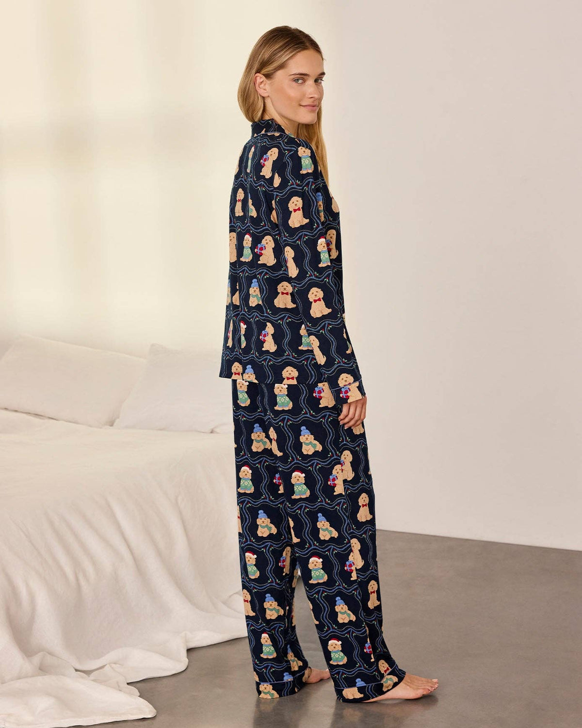 Christmas Chip the Cockapoo Portraits Print Long Pyjama Set
