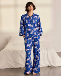 Moonlit Lion Print Long Pyjama Set