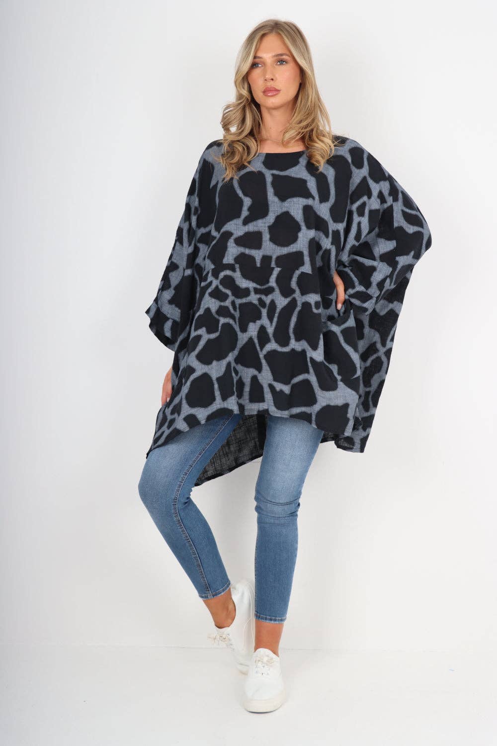 Italian Animal Print Oversized Boxy Top
