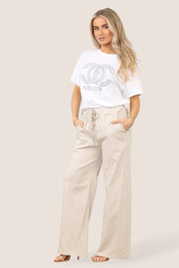 Plain Wide Leg Stretch Magic Trousers