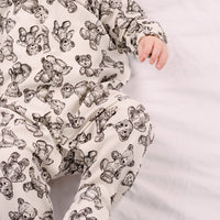 Unisex Baby Cotton Sleepsuit (Onesie) – Teddy bear Print