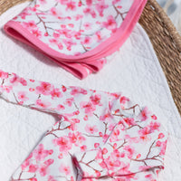 Unisex Baby Cotton Sleepsuit (Onesie) – Cherry Blossom Print