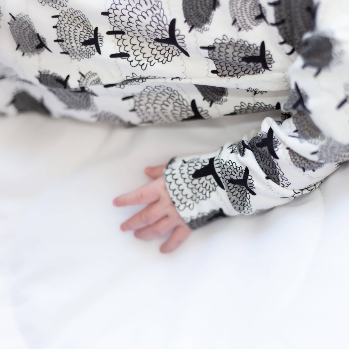 Unisex Baby Cotton Sleepsuit (Onesie) – Sheep Print