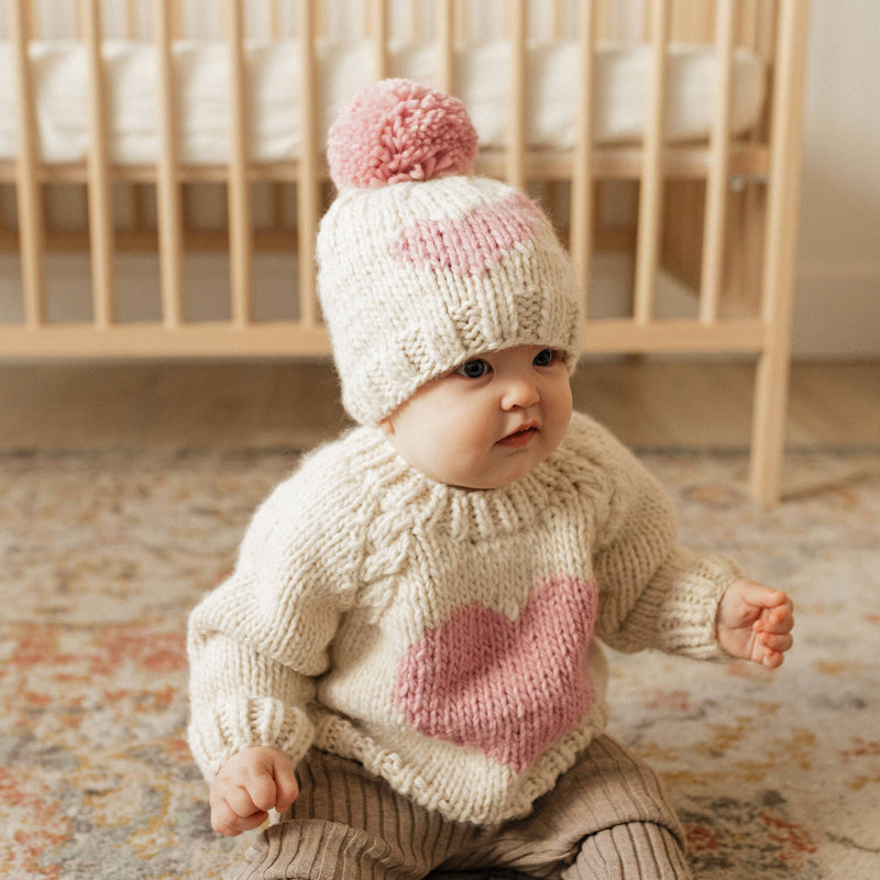 Huggalugs Sweetheart Crew Neck Jumper and Matching Beanie Hat