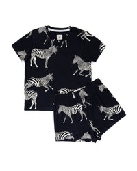 Kids' Navy Zebra Print Short Pyjama Set