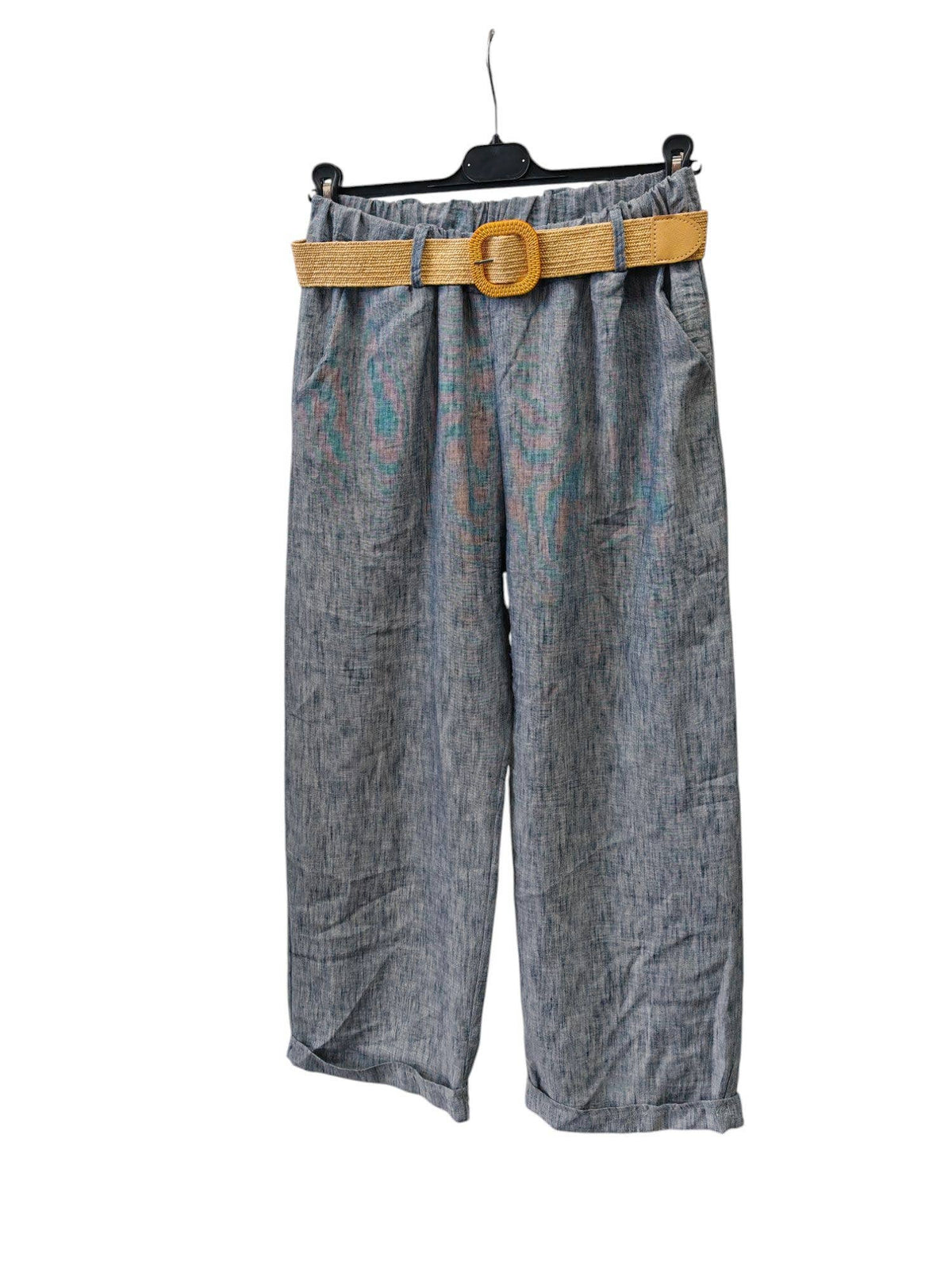 Italian One Size Light Weight Linen Trousers +Belt