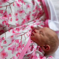 Unisex Baby Cotton Sleepsuit (Onesie) – Cherry Blossom Print