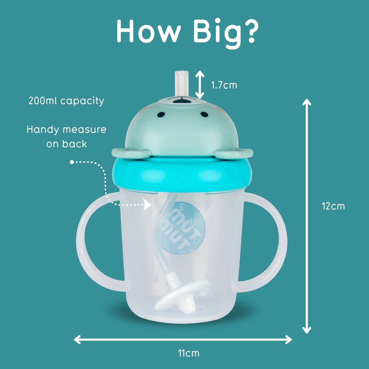Tippy Up Sippy Cup (Series 3), with Weighted Straw (Valve Free), Boris Bear, 200ml