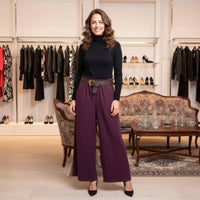 Cord Soft Lined Wide Leg Trousers
