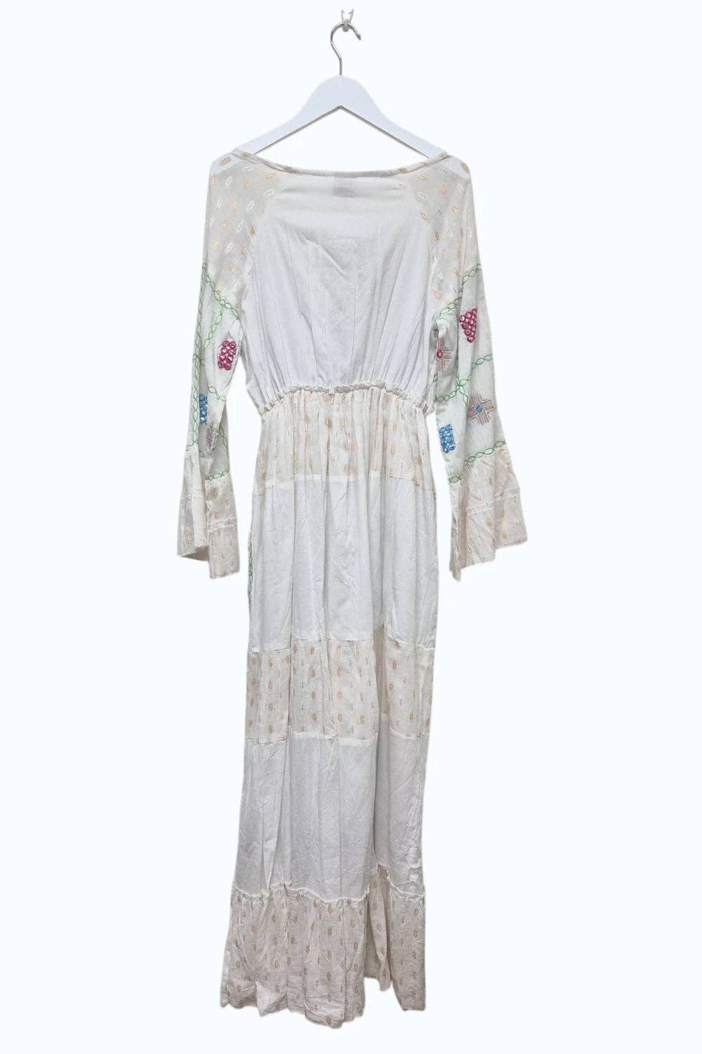 Womens Embroidered Boho Cotton Maxi Dress - 2 colours