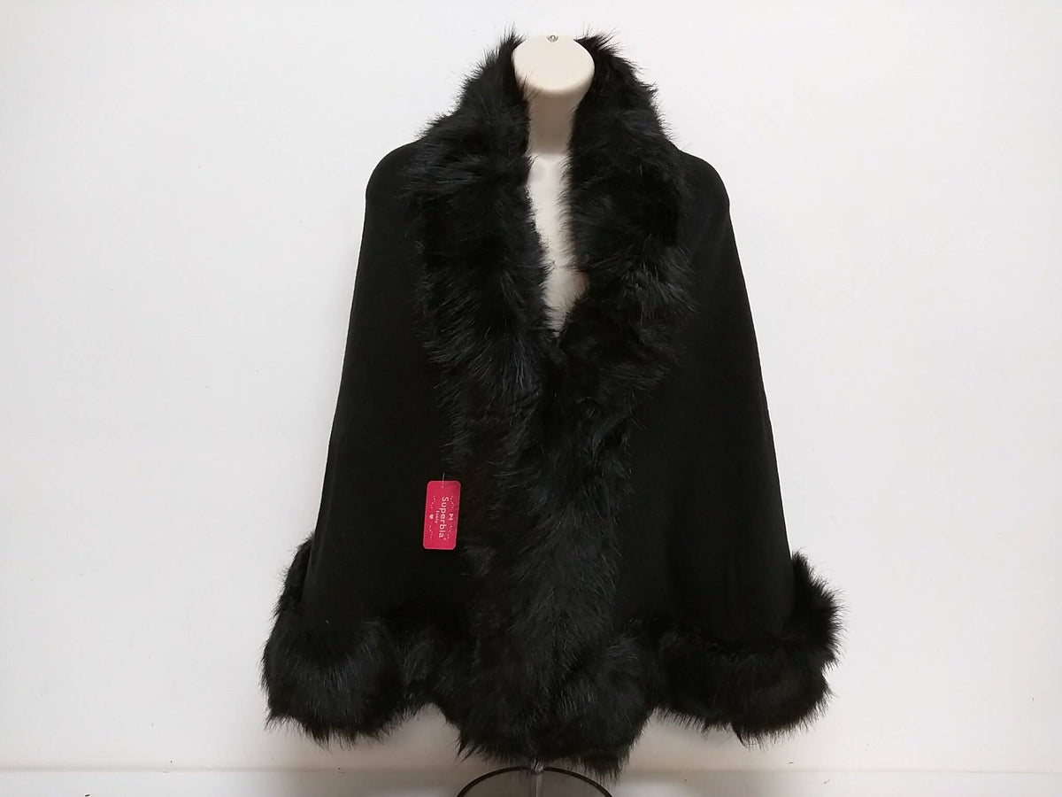 One Size Faux Fur Cape Shawl-fur 440