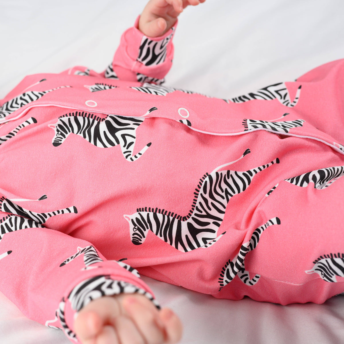 Unisex Baby Cotton Sleepsuit (Onesie) – Pink Zebra Print