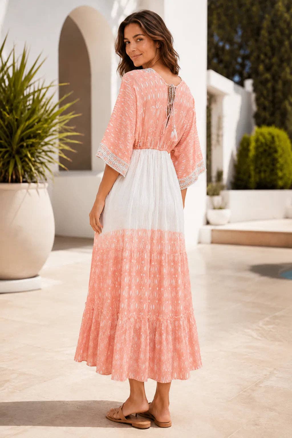 Womens Cotton Printed Maxi Dresses – Multi Colour