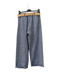Italian One Size Light Weight Linen Trousers +Belt