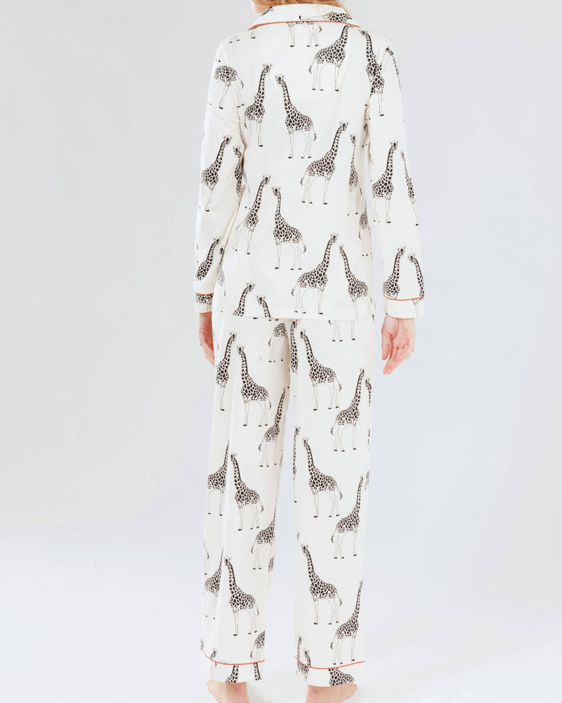 Chelsea Peers - Organic Cotton Cream Giraffe Print