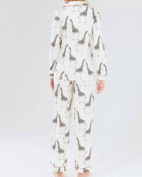 Chelsea Peers - Organic Cotton Cream Giraffe Print: Cream