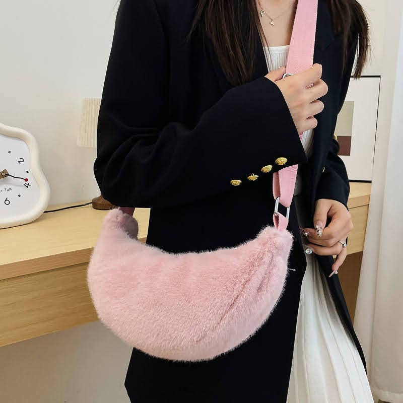 Soft Faux Fur Cross Body Bag Chest Bag
