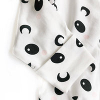 Panda Print Footless Zipped Baby Jumpsuit