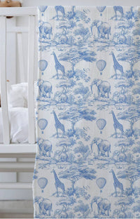 Toile de Jouy Safari Baby Boys Muslin Blanket