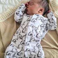 Unisex Baby Cotton Sleepsuit (Onesie) – Easter Rabbit Print
