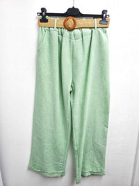 Italian One Size Light Weight Linen Trousers +Belt