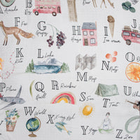 Bamboo Baby Swaddle Blanket, Alphabet Print
