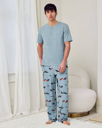 Racing Frogs Print Long Pyjama Set