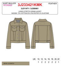 Kurt Muller Light Mocha Brown Denim Cotton Stretch Jacket