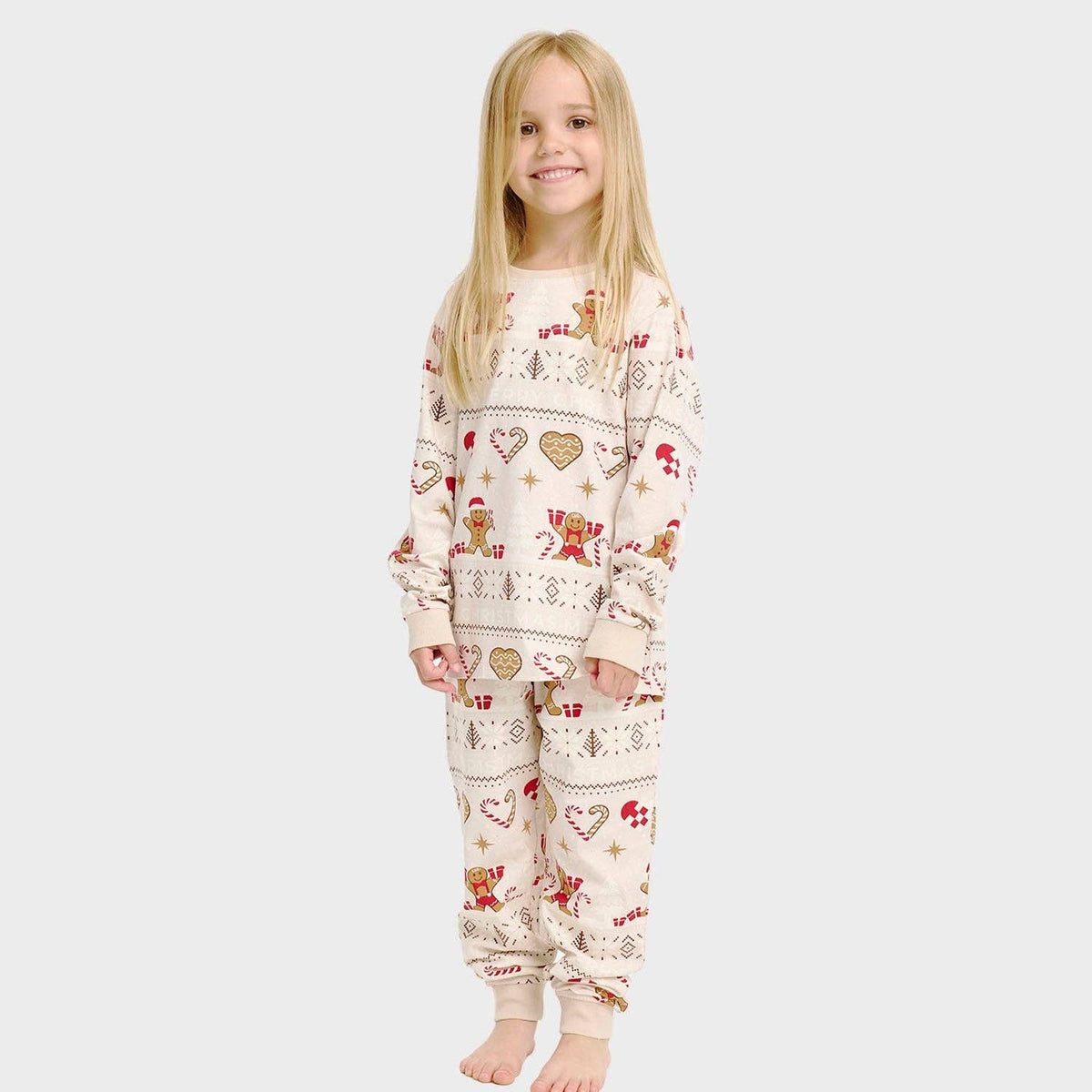 Christmas Cookie Pajamas Beige – Kids