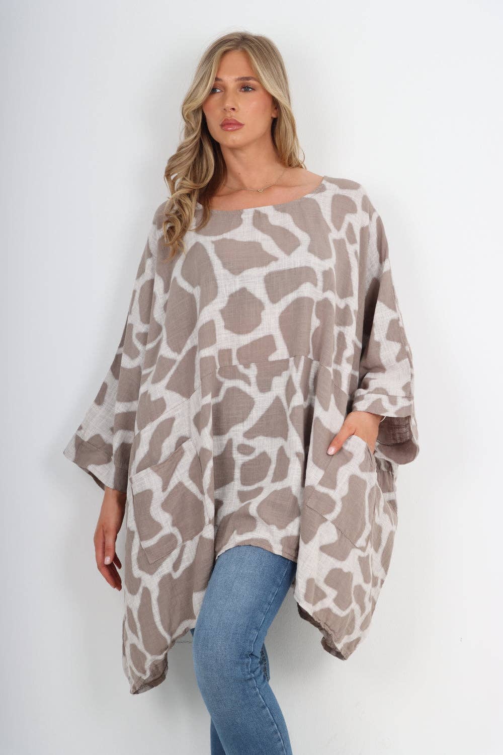 Italian Animal Print Oversized Boxy Top