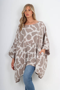 Italian Animal Print Oversized Boxy Top