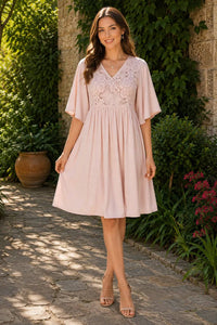 Italian Womens Floral Lace Cotton Smock Dress – Oversized Boho Tunic Dress UK 8–20