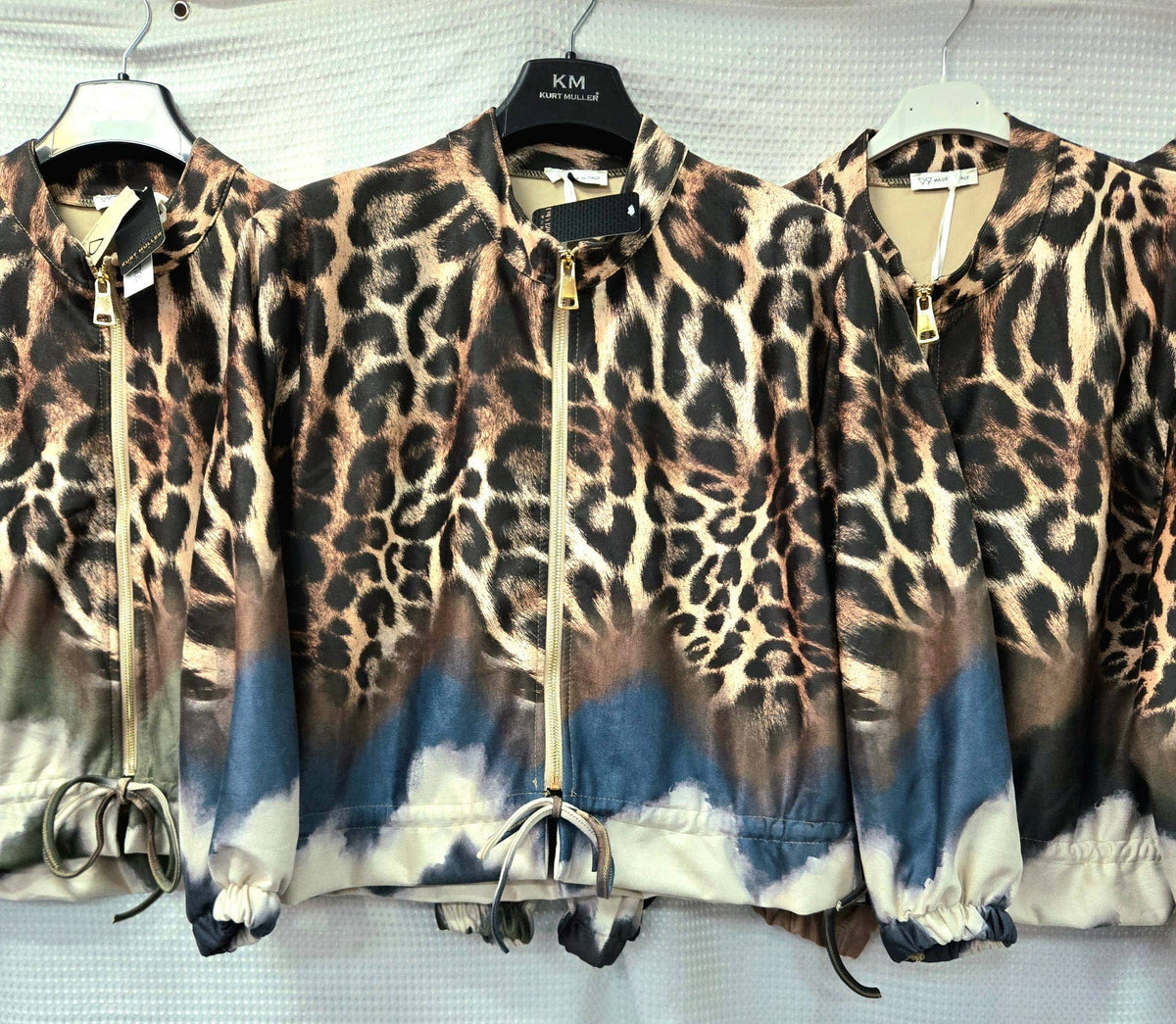 Suedette Leopard Zip Bomber Jacket: Various Colours