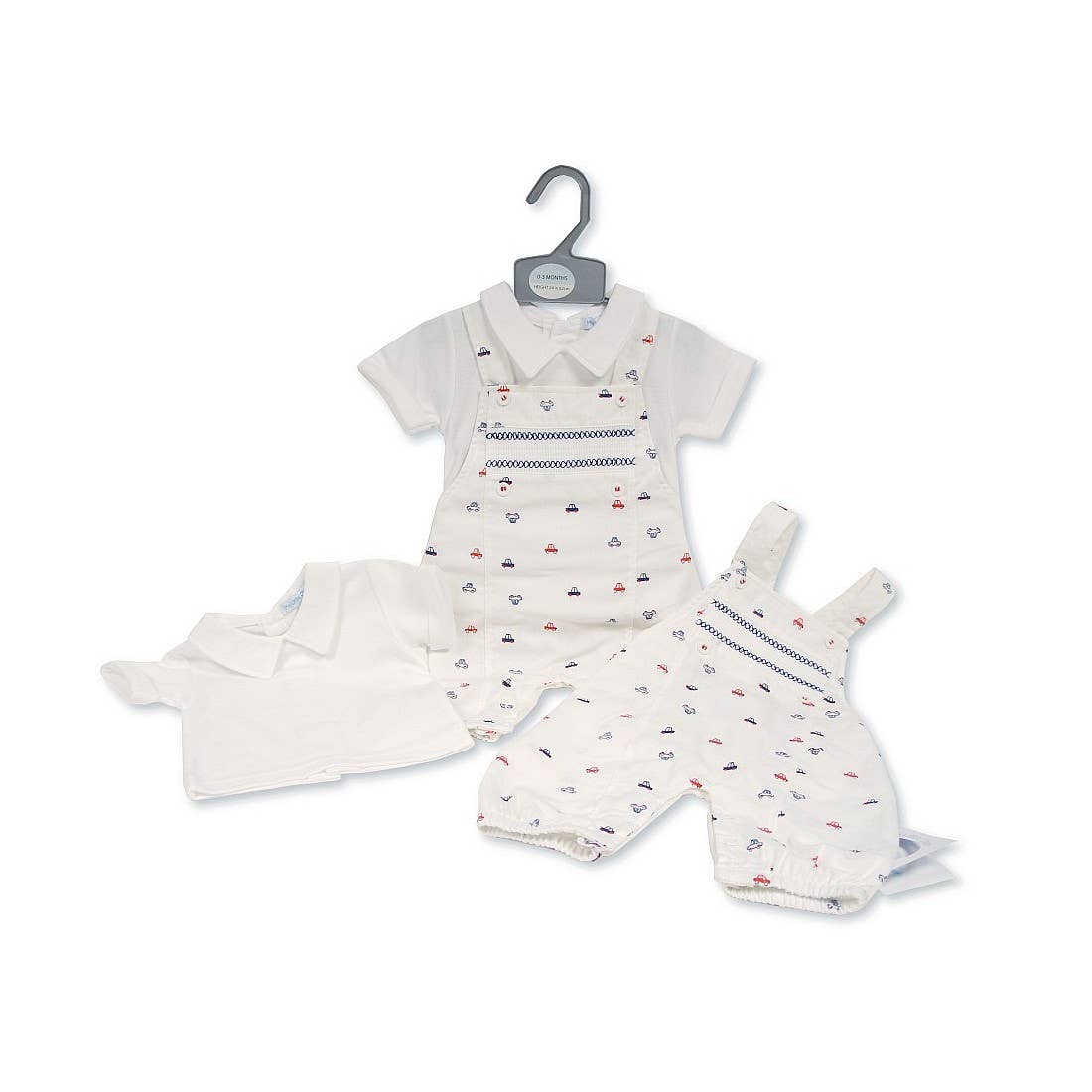 Baby Boys Long 2 pcs Dungaree Set - Cars