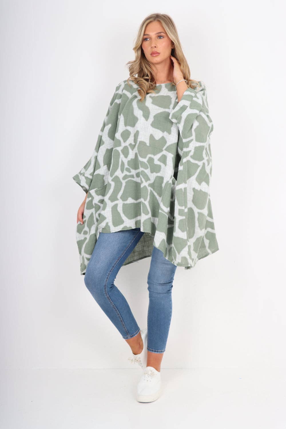 Italian Animal Print Oversized Boxy Top