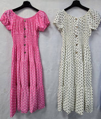 Priya Polka Dot Midi Bardot Dress