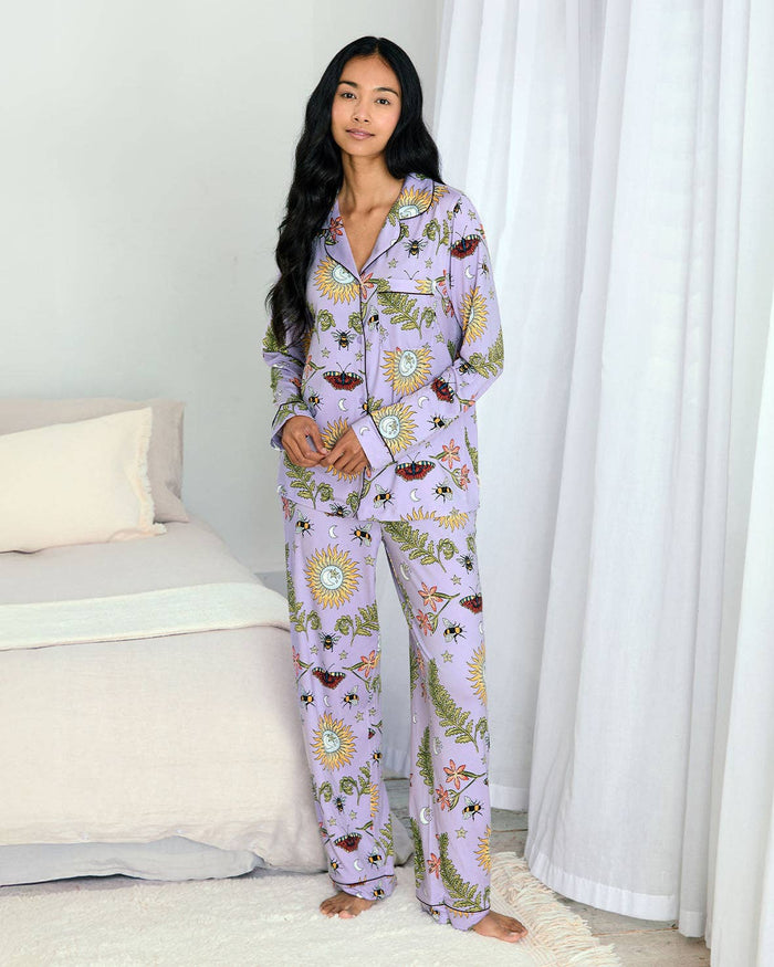 Chelsea Peers - Moonlit Forest Print Long Pyjama Set
