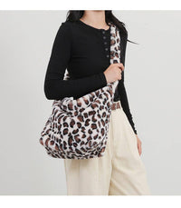 Soft Faux Fur Shoulder Bag Cross Body Bag - Available In Beige & Brown