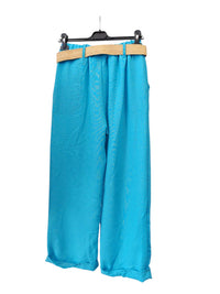 Italian One Size Light Weight Linen Trousers +Belt