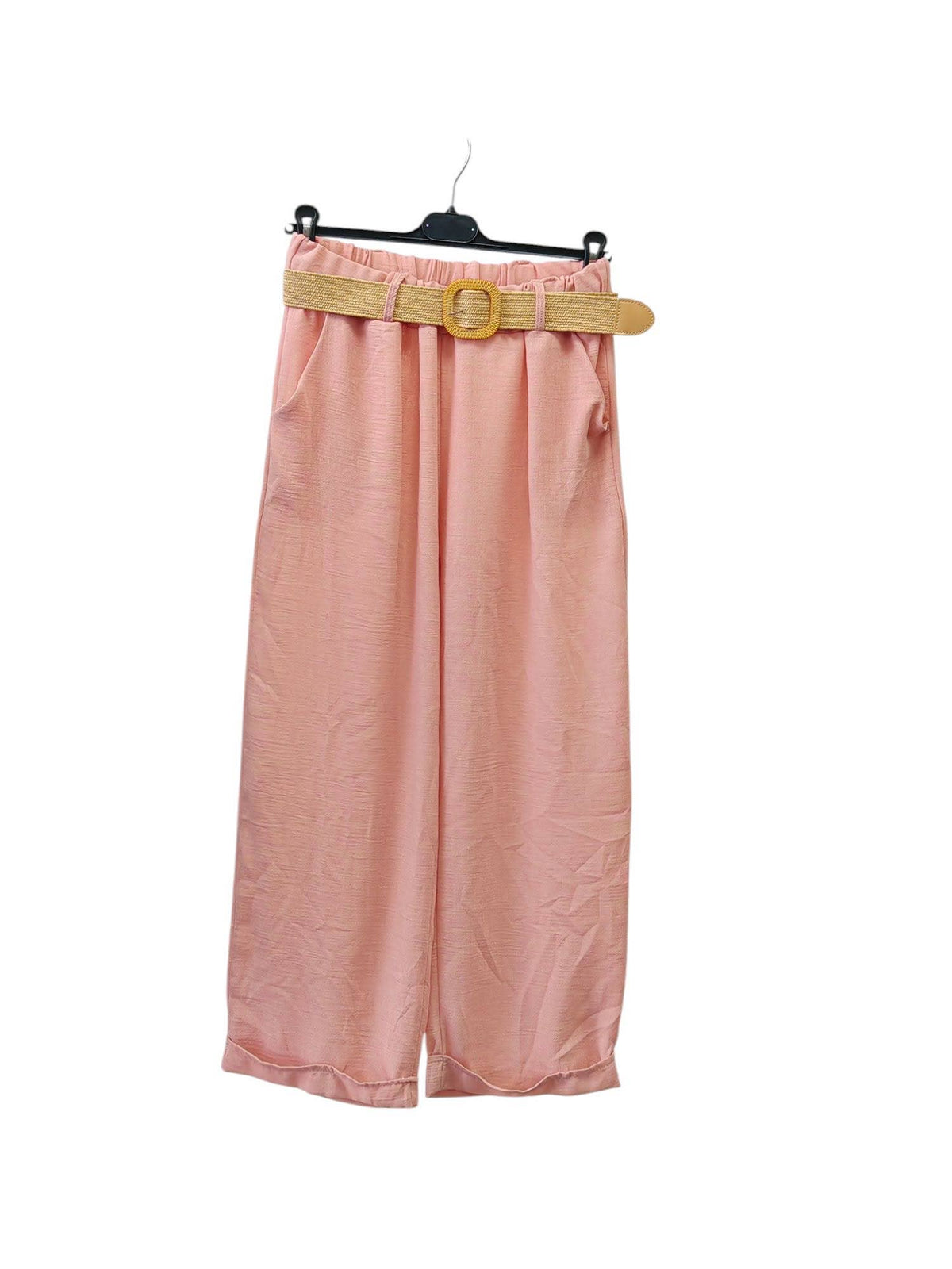 Italian One Size Light Weight Linen Trousers +Belt