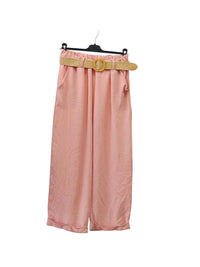 Italian One Size Light Weight Linen Trousers +Belt