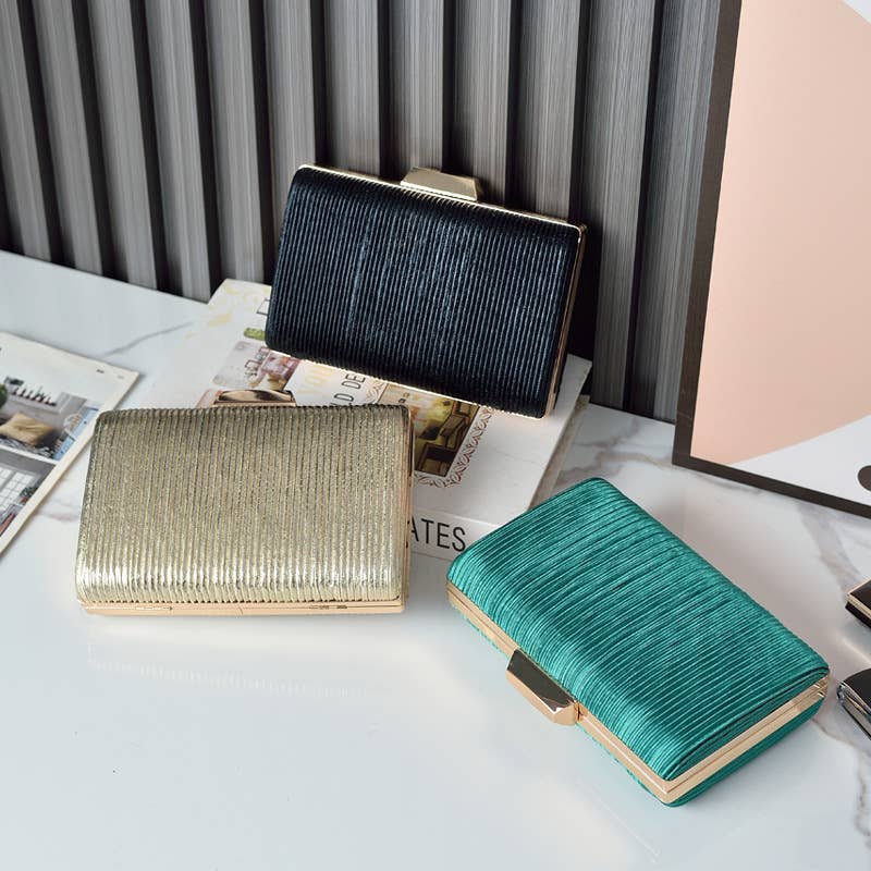 Small Pu Winkle Evening Bag Clutch with 2 Chain Straps-CH004