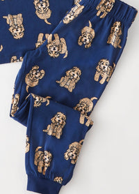 Chelsea Peers - Kids Navy Cockapoo Print Long Pyjama Set