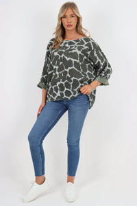 Italian Animal Print Cotton Top