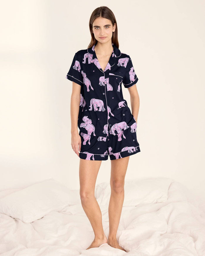 Elephant Dreamscape Print Short Pyjama Set